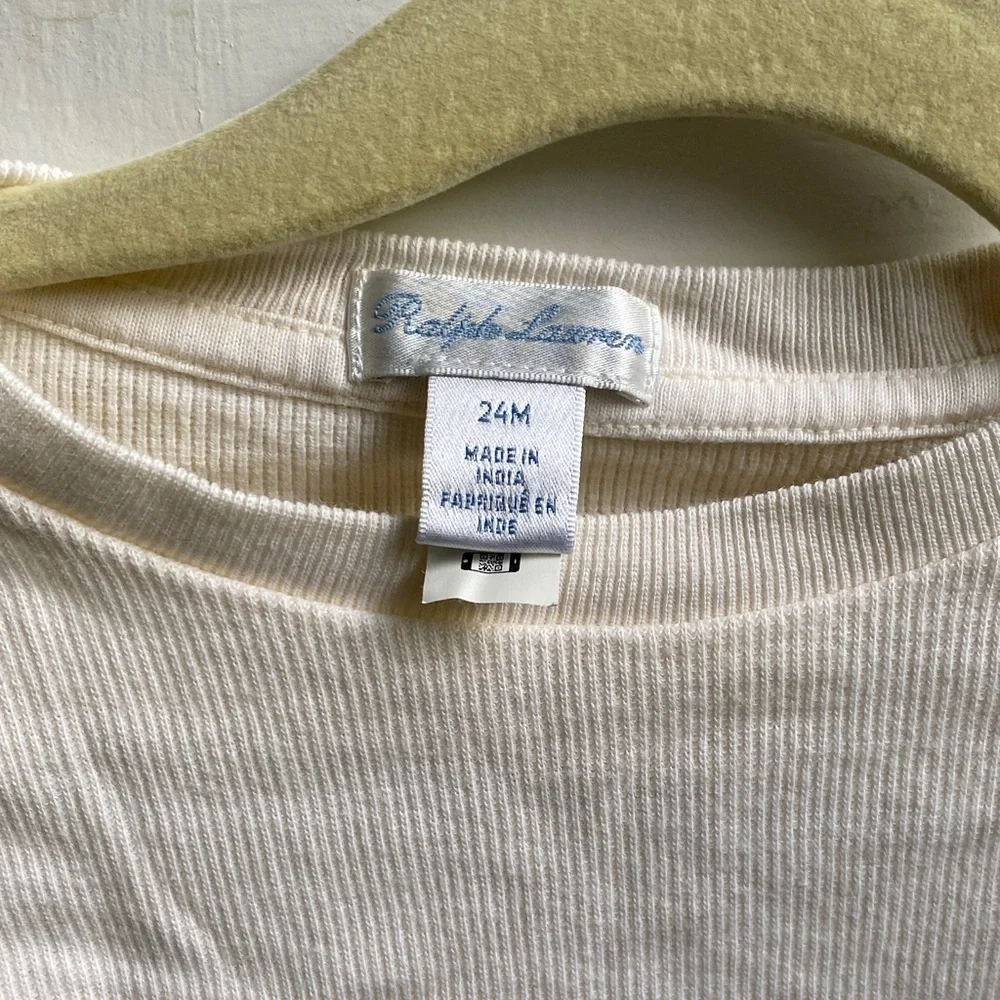 Ralph Lauren Kids Ivory Long Sleeve Tee - Picture 2 of 2